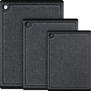 Plastic Cutting Boards for Kitchen, 3-Piece Large Cutting Board Set Dishwasher Safe Chopping Boards with Non-slip Feet and Juice Grooves,