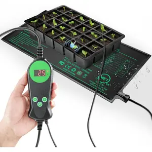 Seedling Heat Mat with Built-in Temperature Controller, 10" x 20.75"   Heating Pad with Thermostat MET-Certified Warm Mat for Hydroponic,Germination, Indoor Gardening, Greenhouse