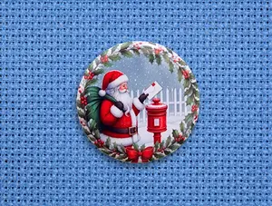 Santa Claus with Mailbox Magnetic Needle Minder – Christmas Cross Stitch & Embroidery Accessory
