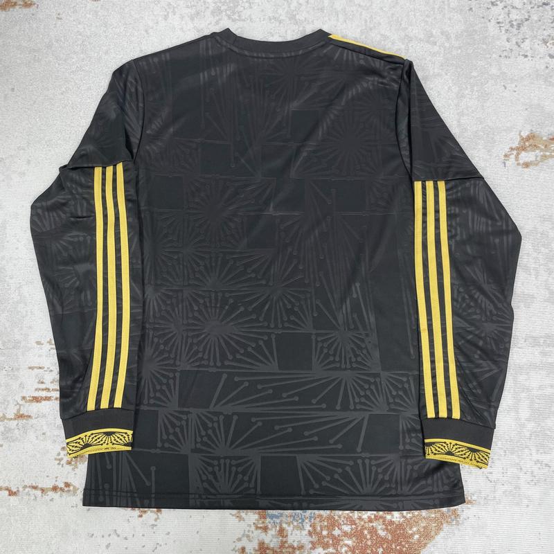 Mexico National Team Home Black Gold Long Sleeve Quick Dry Breathable Soccer Jersey 2026