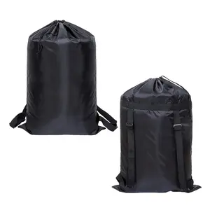 Backpack Laundry Bag with Shoulder Straps with Drawstring Closure for Travel
