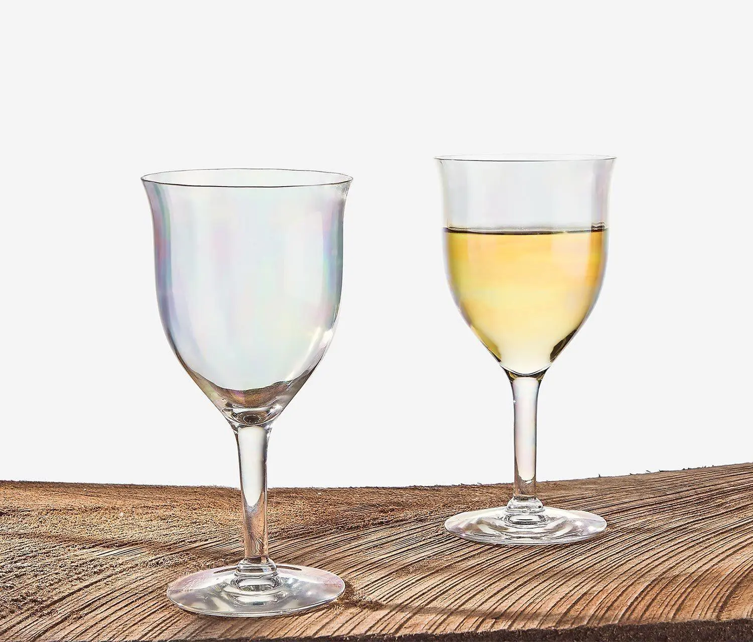 Rainbow Lustre Paneled Wine Glasses: Vintage Fostoria