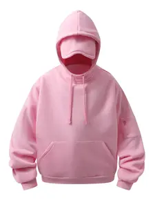 Women's Cute Travel Hooded Sweatshirt with Eye Mask, Full Zip Up Sports Hoodie with Pockets, Loose Casual Drawstring Pullover