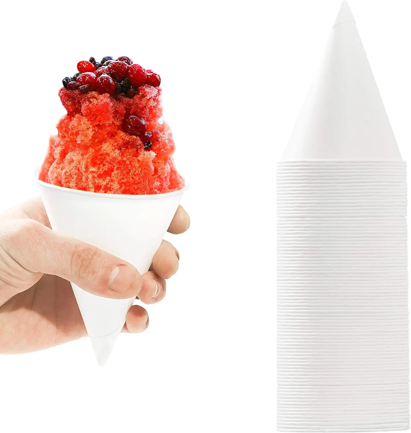 Leak Proof 6 Oz Paper Cups 100pk.  Snow Cone Cup for  Parties or Weddings.  Paper Cup for Office Water Cooler or Sno Cone Maker Machine Accessories or Disposable Funnel.