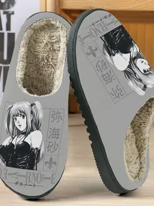 Anime Cartoon Slippers Indoor Bedroom 2026 2025 Autumn Winter Fashion New in Cold-Feel Trendy Design, Plush Lined Anti-Slip Thick Sole, Home Use Men Women Fall Winter Warm Shoes
