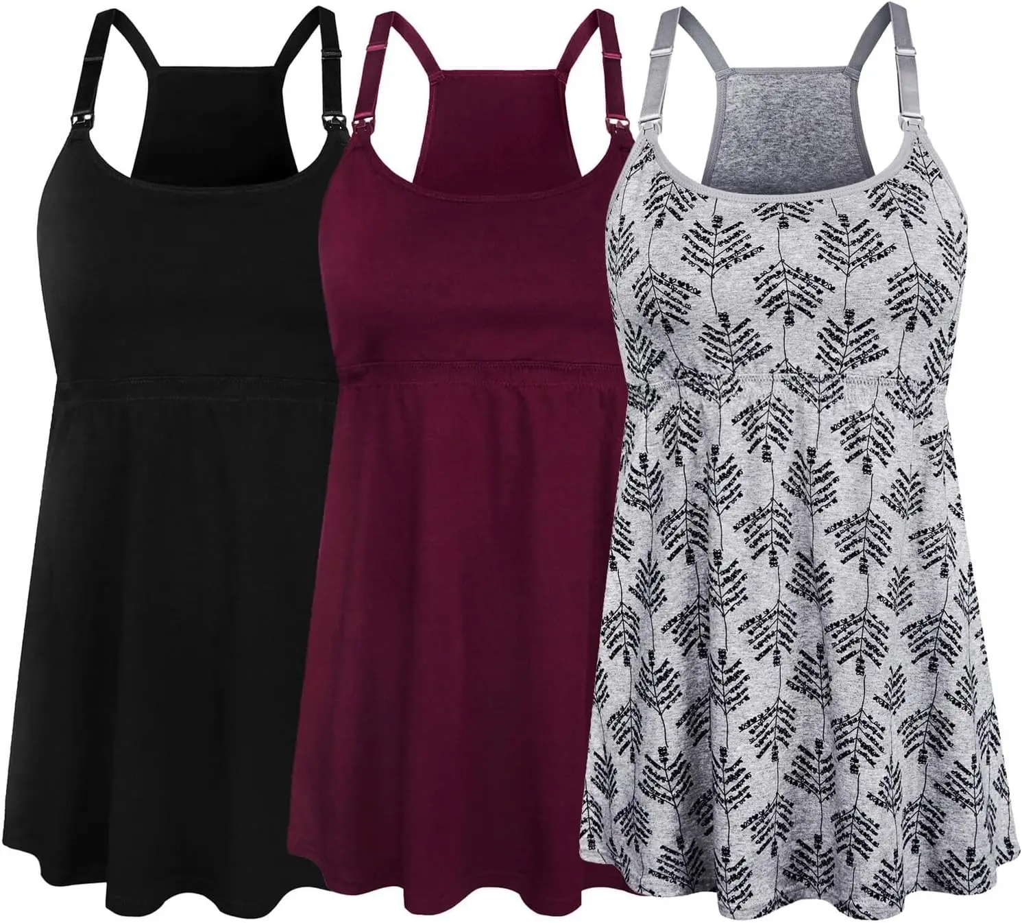 3 Pack Cotton Nursing Tank Tops Maternity Cami Breastfeeding Bralette