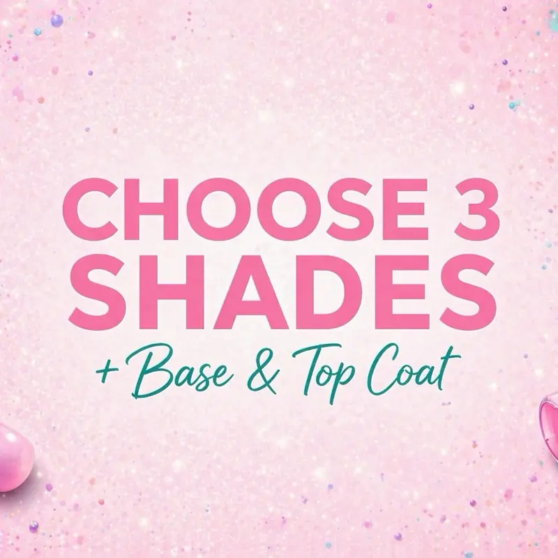 Choose 3 Glossé Gel Shades + Base & Top Coat Bundle Your Favorite Nail Polish Set