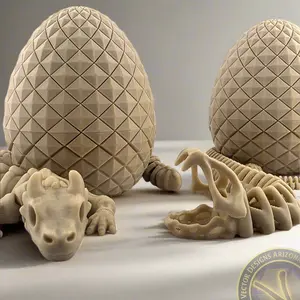 Flexy Skeleton Dragon & Snake Set - 13-inch & 17-inch 3D Printed Flexible Articulated Design with Egg cases for Home Decor & Storytelling Figurine Ornaments