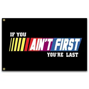 "If You Ain't First You're Last" 60x40in Polyester Fabric Decorative Banner, Fitness Motivational Wall Hanging Backdrop for College Dorm & Gym, Party Decorations Banners
