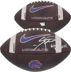 Spencer Danielson Boise State Broncos Autographed Game-Used Football vs. Appalachian State Mountaineers on September 27, 2025 with "Go Broncos!" Inscription - Fanatics Authentic Certified