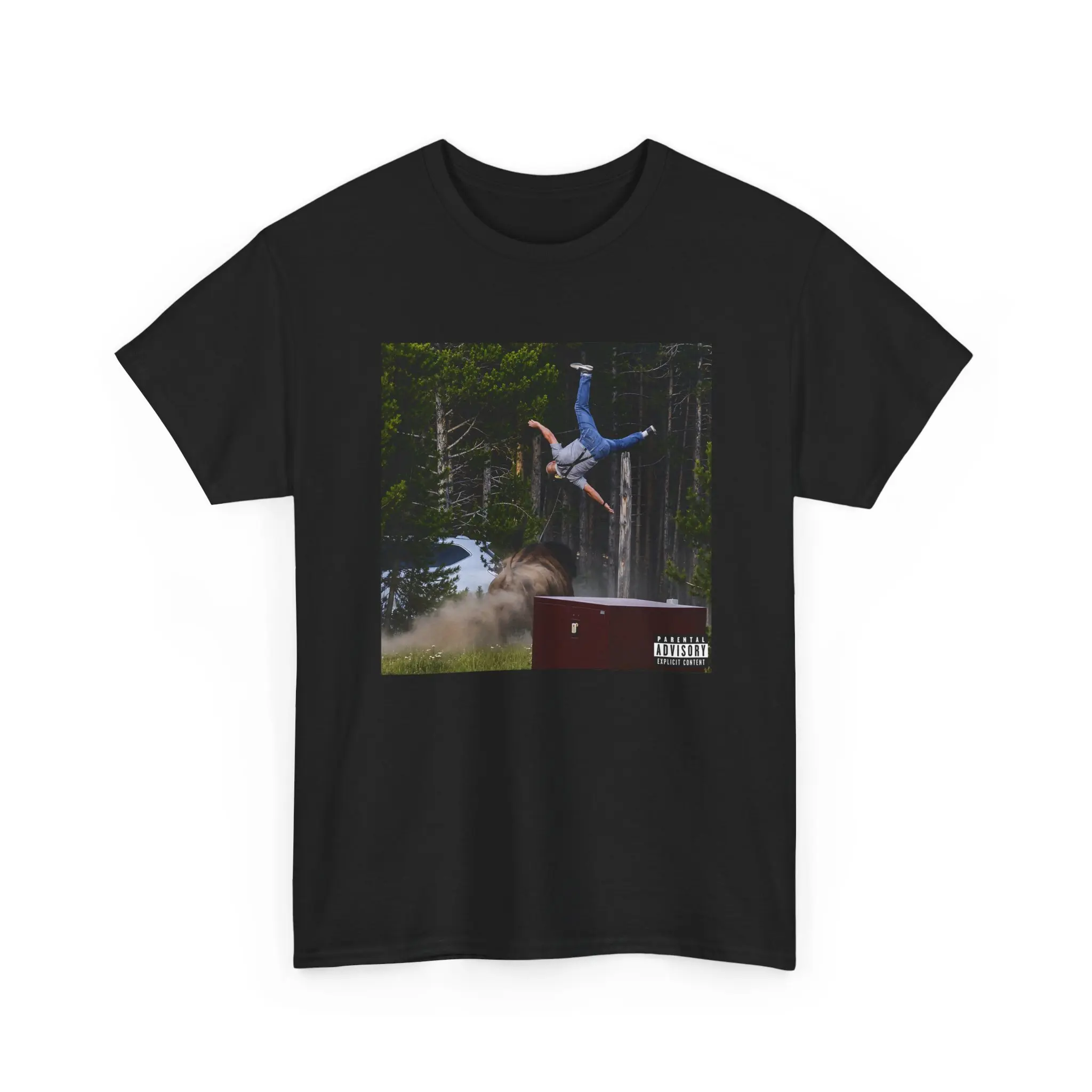 Yellowstone Bison Incident Shirt, Funny National Park Meme Tee, Tourist vs Bison Graphic Shirt, Album Cover Parody Gift