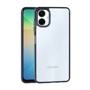 For Samsung Galaxy A06 Phone Case [Hard Plastic & Soft Silicone Bumper] Acrylic Non Yellowing Thin Slim Protective Cover