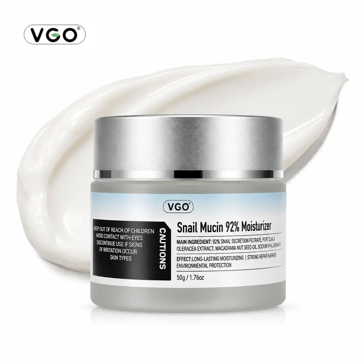 VGO Snail Mucin 92% Moisturizer Daily Face Moisturizer Hydrating Repair Face Gel Cream for Dry & Sensitive Skin, All Skin Types 50g viral snail mucin Skincare Comfort Moisture Hydrate