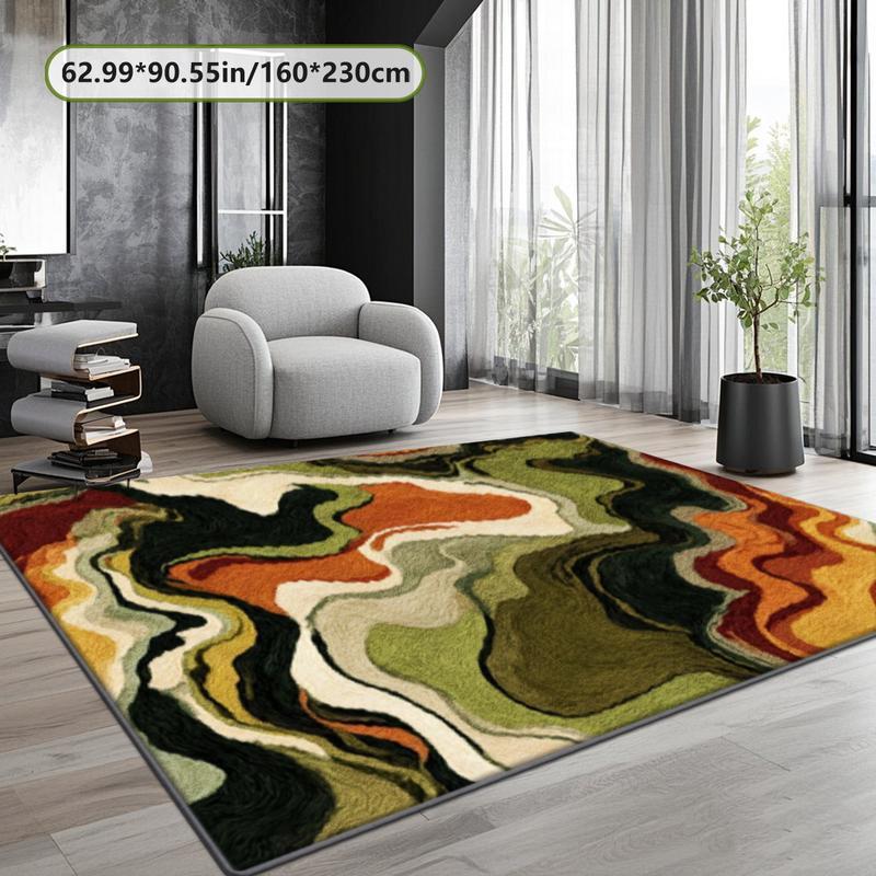 Velvet Fabric Vintage Area Rug - Soft Comfort, Retro Pattern, Living Room Decor, Decor for Living Room, Rugs for Bedroom, Multi-Scene Use Sofa Pad