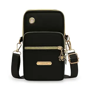 Women's Three-Layer Shoulder Crossbody Bag, Stylish Ladies' Phone Purse, Versatile Single Strap Handbag for Daily Use, Pouch Bag