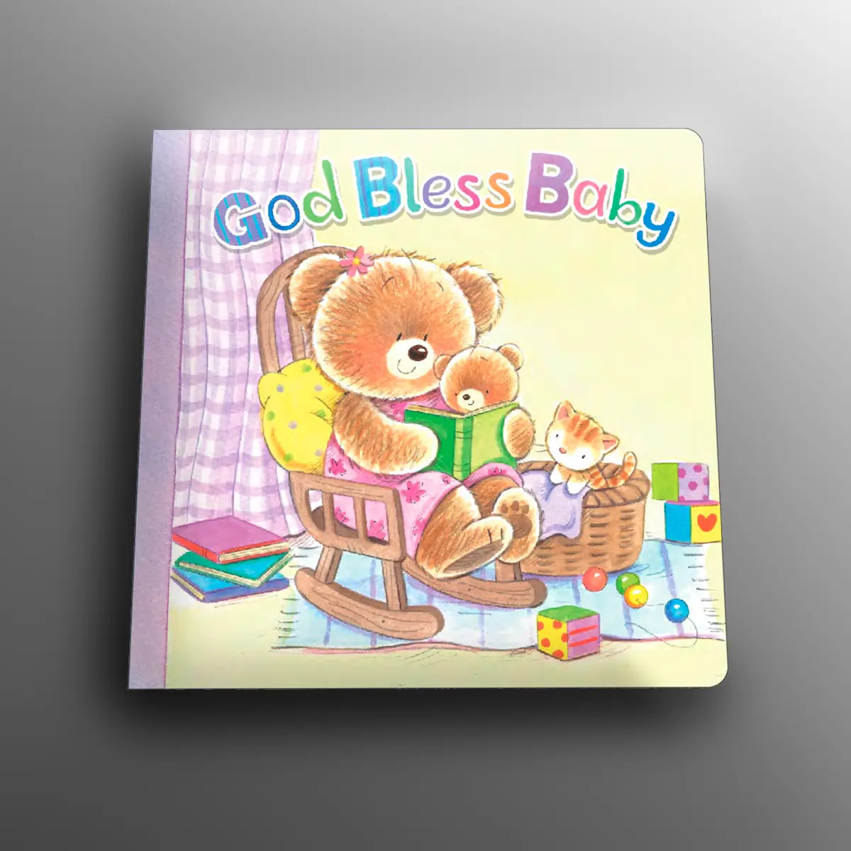 "God Bless Baby" Safe Kindness-Themed Soft Pastel English Hardcover Board Picture Book - Animal Character Illustrations, Encourages Gratitude & Family Love, for Newborns & Collectibles, Ideal for Baby Showers, Board Books For Babies