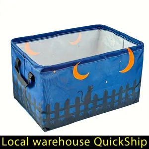 large Stars And Moon Storage Bins WithCarrying Handle,Foldable Storage Boxes Organizer Containers Baskets Cube With Cover For Home Bedroom Closet Office Nursery, Storage Basket Back To School, Gift Basket Teacher Basket Book Basket, laundry basket