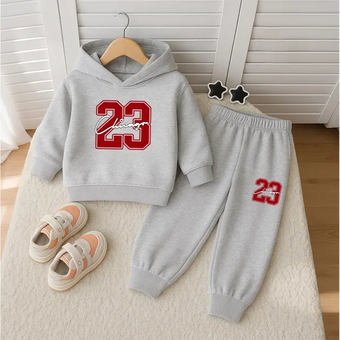 Kids' Unisex Tracksuit Set, 2-Piece Graphic Long Sleeve Hooded Sweatshirt & Joggers, Thick Fleece Winter Outfit with Fitted Cut, Kids Clothing, 11-12Y(150), 11 - 12 Years