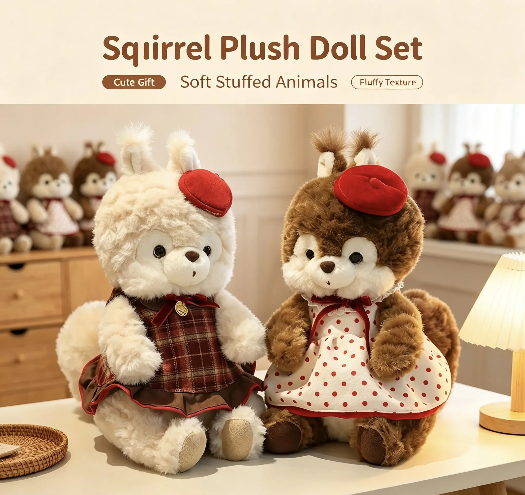 Cute Squirrel Plush Toy Squirrel Series Plush Toy Children's Girl Birthday Gift