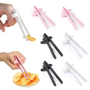 Snack Chopsticks for Gaming and Mess-Free Eating, Food-Safe Material with Comfortable Grip, Pink White Black Colors, 6 Pack