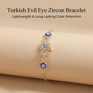 Evil Eye Bracelet for Women Heart Shaped Crystal Bangle Fashion Simple Jewelry Gift