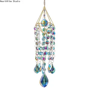 Handmade Crystal Window Hanging Wind Chime, Rainbow Maker, Indoor-Outdoor Garden Decor for Sports & Outdoor Camping & Hiking Hammock Settings