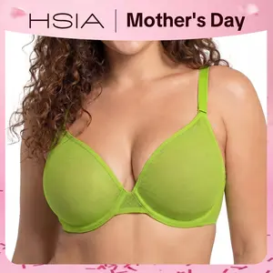 HSIA Seraphina Air Light Plus Size Bra Summer Breathable Unlined Soft Sheer Mesh Underwire Support Transparent Lightweight Non Padded Minimizer Bra Full Coverage Convertible Multiway Bras Sexy Everyday Womenswear