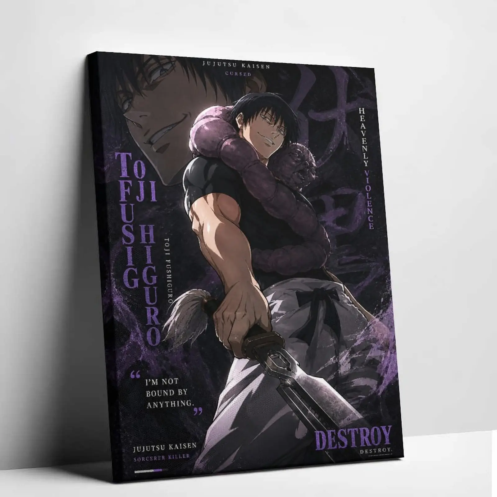 Jujutsu Kaisen Toji Fushiguro Canvas Wall Art Poster Heavenly Violence Sorcerer Killer Anime Print Aesthetic Room Decor Dark Fantasy Wall Decor Living Room Bedroom Man Cave Wall Poster Artwork