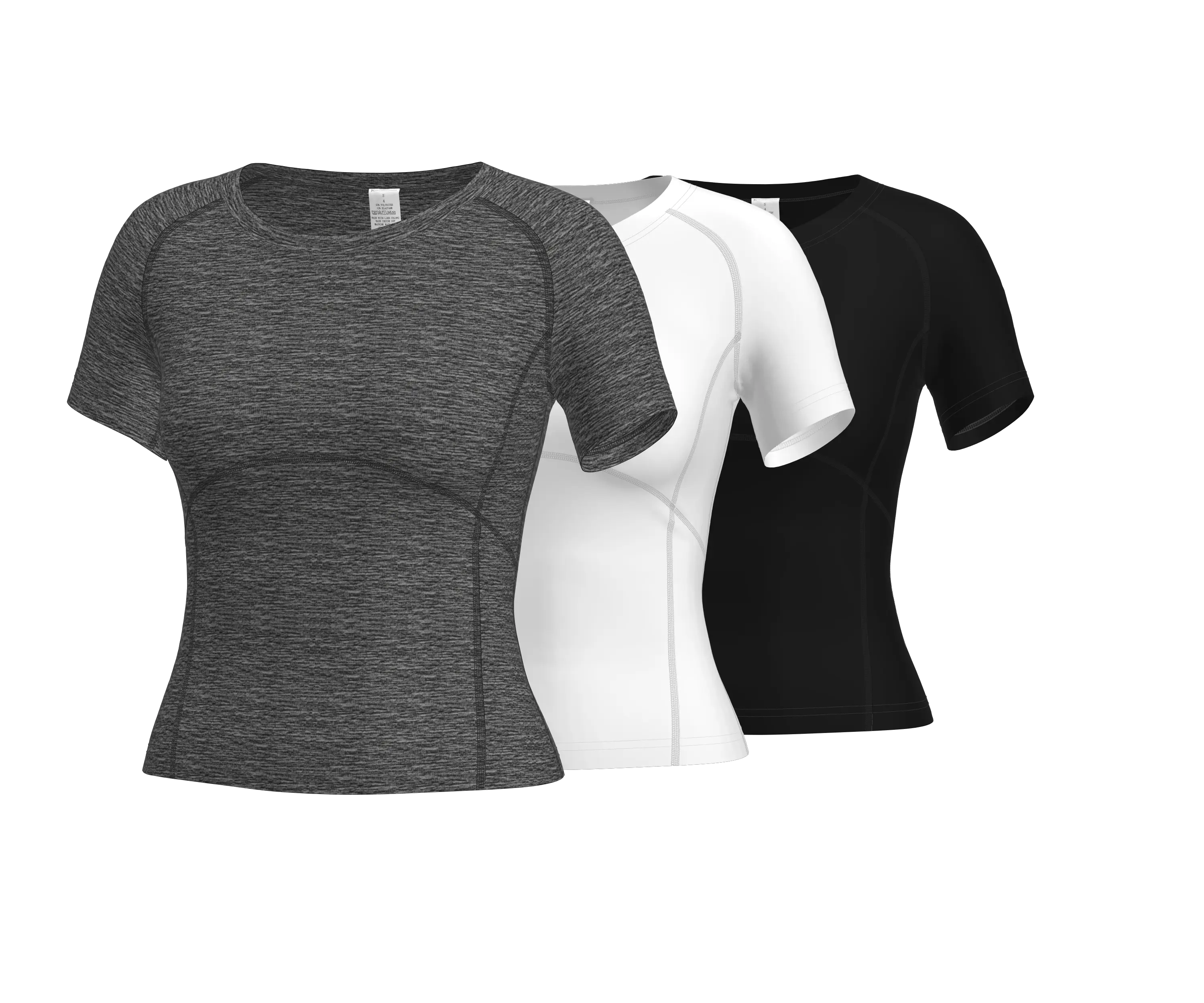 3 Pack Women's Compression Shirt Short Sleeve Athletic Yoga Running T-Shirt Summer Gym Workout Quick Dry Stretchy Tees Tops Baselayer Sports Apparel Sports Clothes