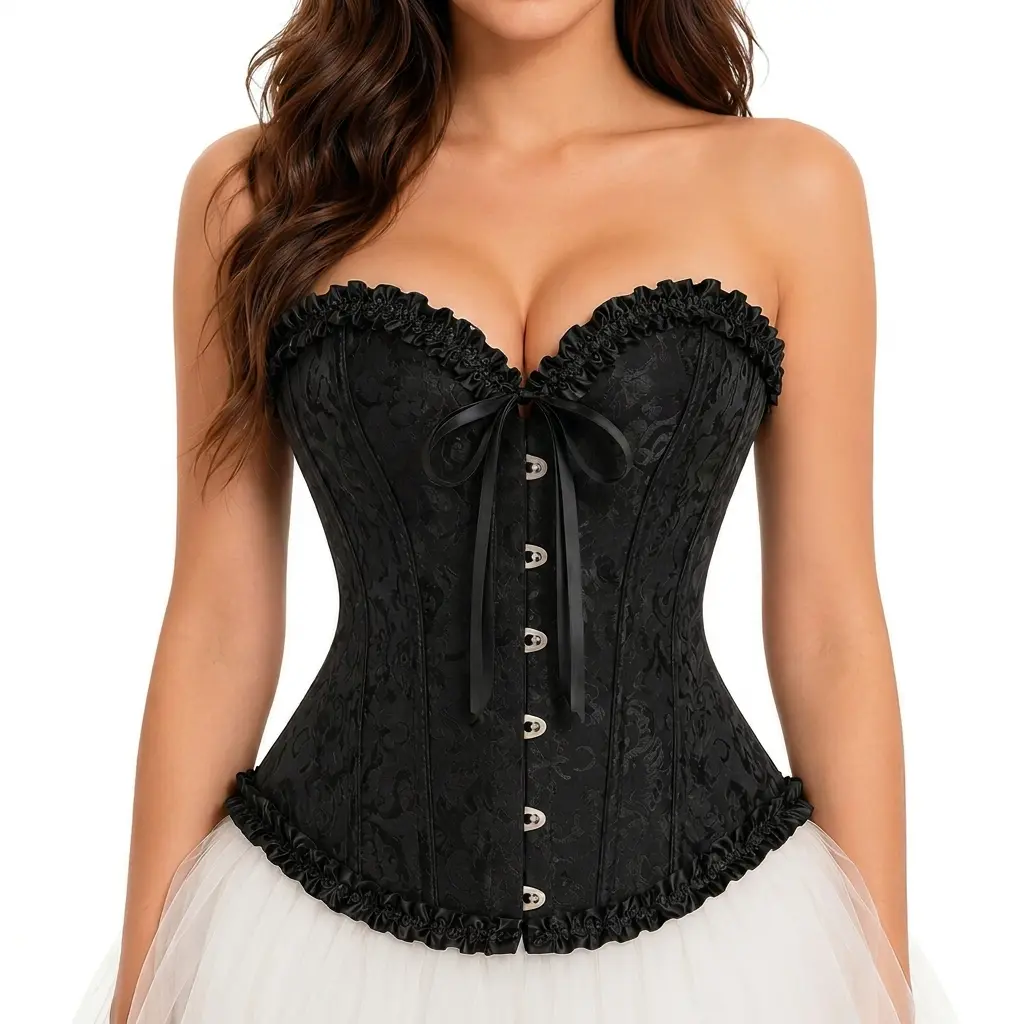 ZGQNBELLE Corset Top Floral Renaissance Womens Lace Up Boned Overbust Corset Bustier Cosplay Costume Womenswear