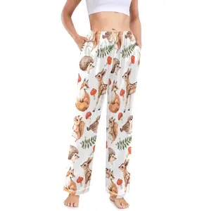 Made by FEIFEIYU Squirrel Mouse Fawn Fox Women's Pajama Trousers without Pockets