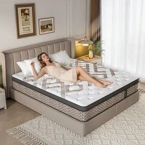 12/14 Inch Hybrid Mattress in a Box with FREE Fitted Sheet, 6-Layer Double Coil Spring, Medium Firm, Pressure Relief, Quiet Comfort, Twin, Full, Queen, King