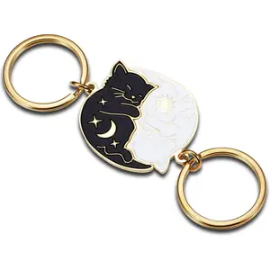 Couples Gifts Cute Keychain for Boyfriend Girlfriend Best Friend Christmas Valentines Day Matching Couple Stuff for Wife Husband Him Her Cat Lover Fiancée Anniversary Birthday Wedding Present Keyring