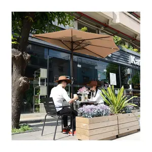 Villacera Half 9' Semicircle Round Patio Umbrel la Easy Crank