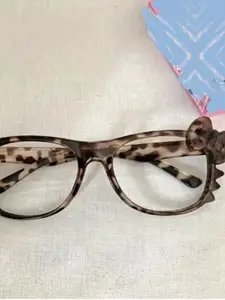 Vintage Leopard Print Floral Bow Glasses Frame, Trendy Vintage Eyeglasses, Lightweight Fashion Daily Wear, Cat Eye Design with Decorative Bow, Perfect for Parties and Gifts