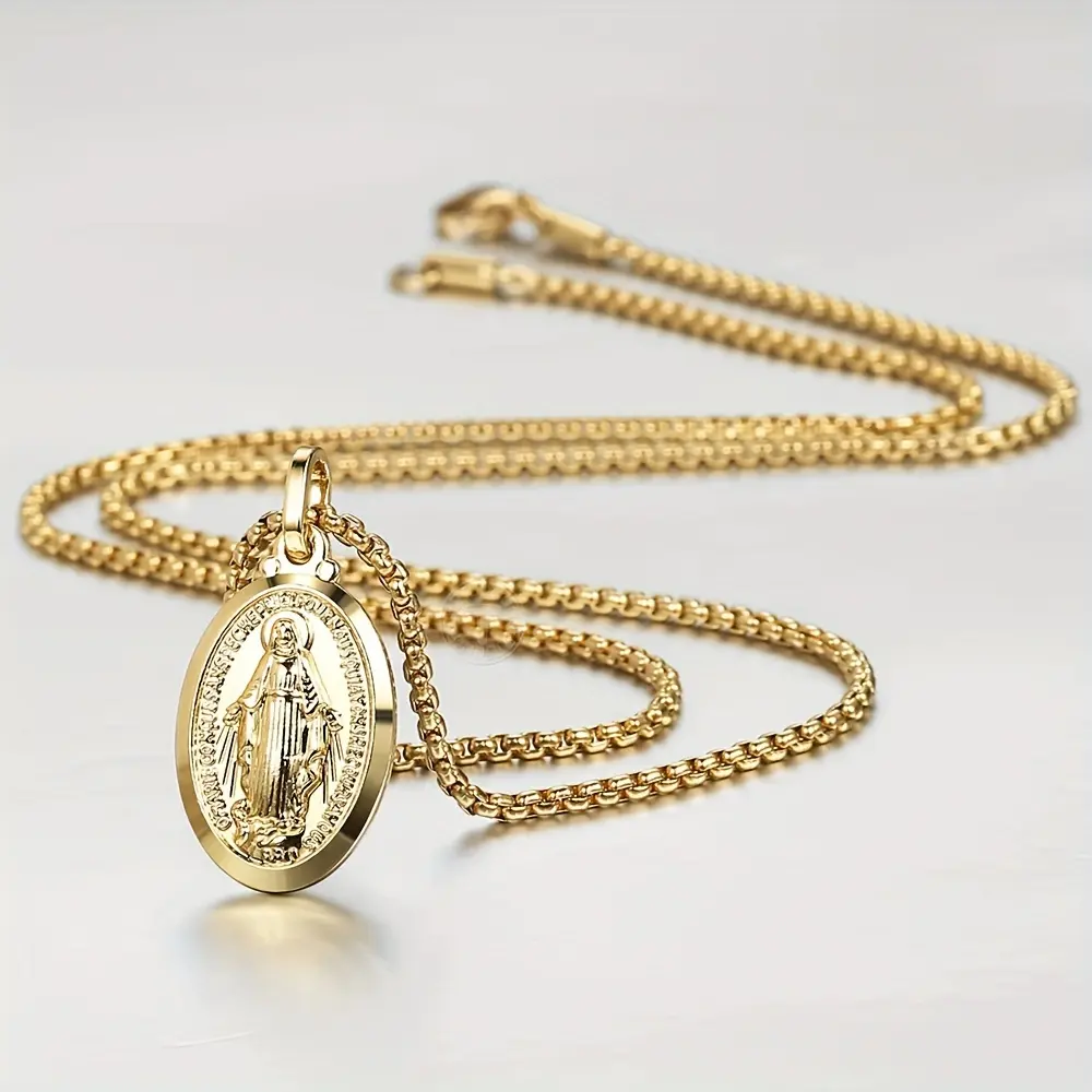 Religious  Pendants Necklaces for Women Men Fashion Accessories Box Chain Trendy Vintage Daily Jewelry