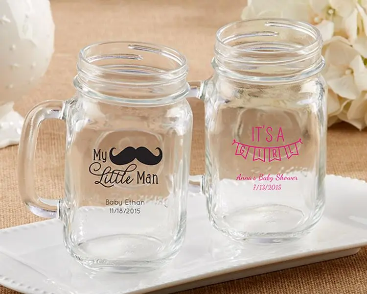 Kate Aspen 30036NA-BB 16 oz Personalized Mason Jar Mug - Baby