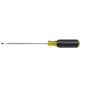 Klein Tools 607-4 3/32-Inch Flat Head Mini Screwdriver, Cabinet Tip, 4-Inch Round Shank and Cushion Grip Handle
