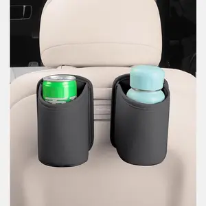 Car Door Cup Holder & Phone Stand Set, PU Leather Drink Cup Holder, Storage Box, Rear Seat Cup Holder, Easy Install Car Interior Organizer, Car Cup Holders