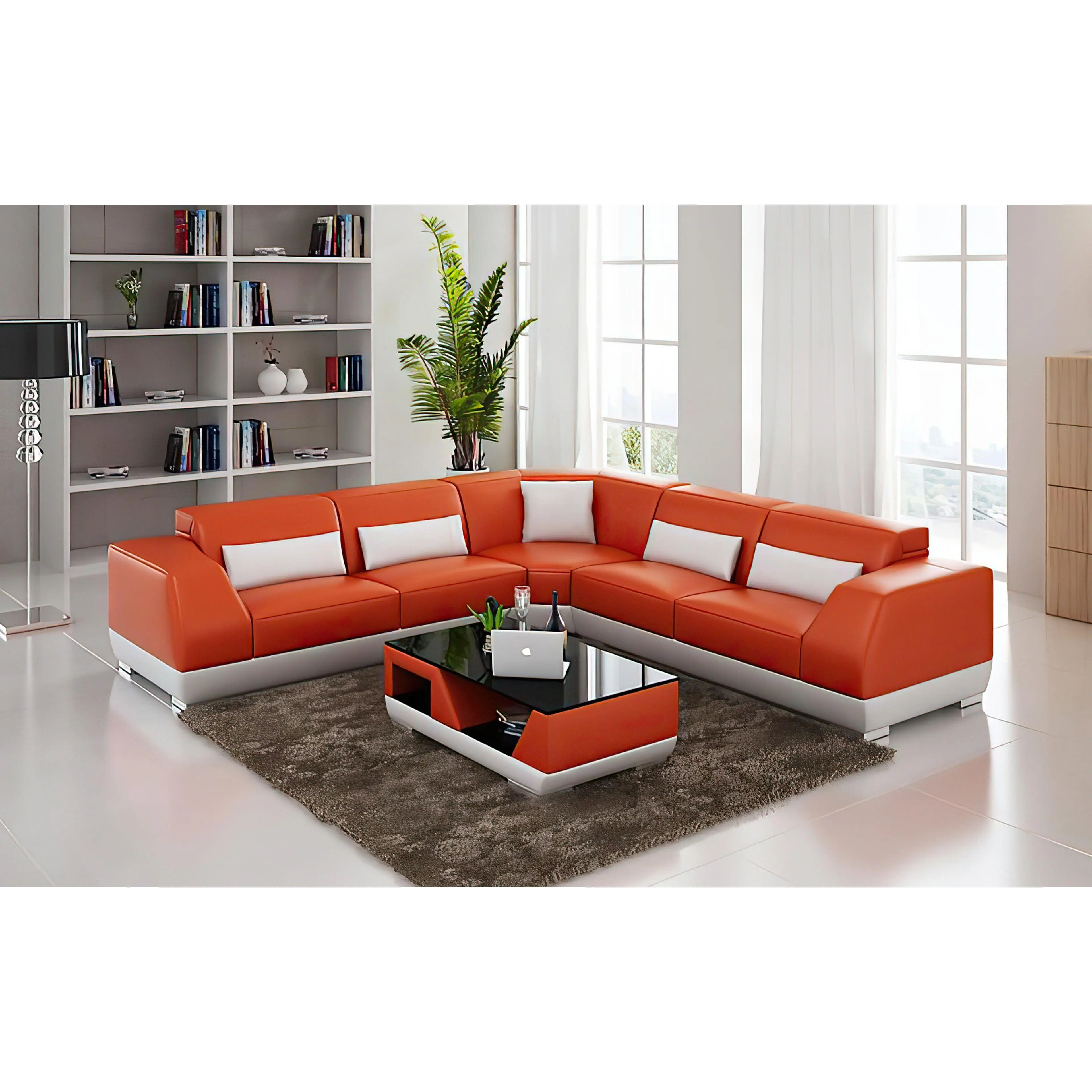 Amanda Modern Leather Sectional