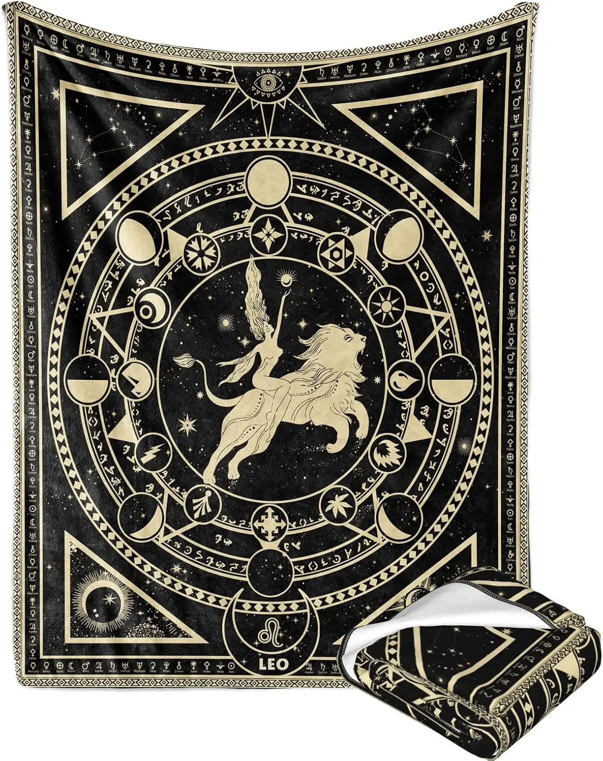 Leo Zodiac Blanket, Leo Zodiac Gifts for Women Moon Constellation Throw Blanket Astrology Decor Witchy Leo Birthday Gifts Gothic Soft Microfiber Blanket 60"X50"