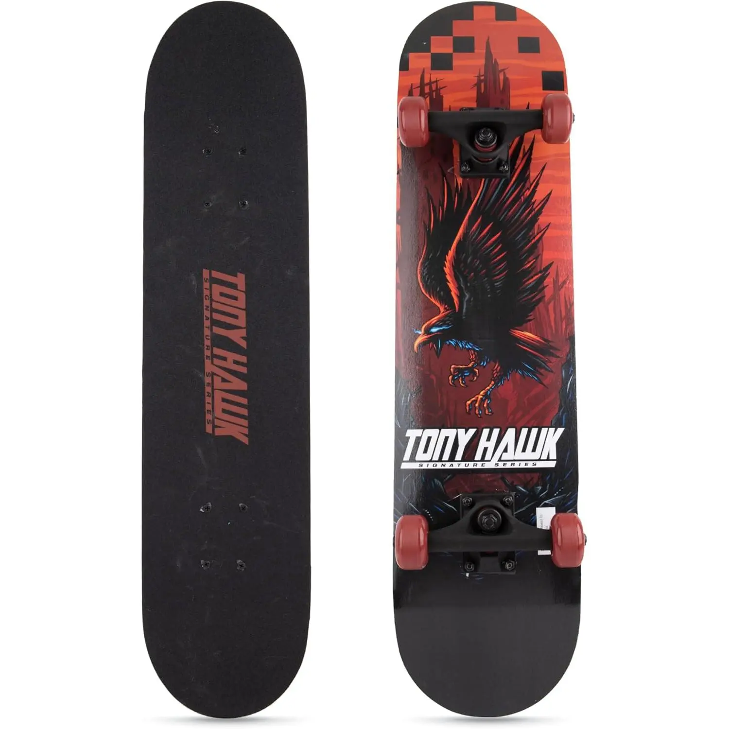 31-Inch Complete Skateboard for Beginners, 9-Ply Maple Wood Deck, Pro Trucks, Full Grip Tape, Double Kick Concave for Outdoor Street Tricks, Cruising