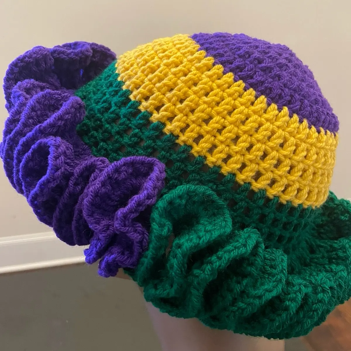 Mardi Gras Ruffle Brim Hat