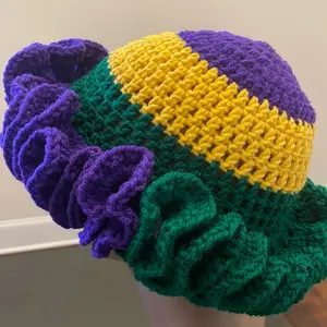 Mardi Gras Ruffle Brim Hat
