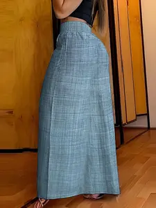 Women's Solid Color Skirt, Casual Fashionable Skirt for Daily Wear, Women's Bottoms for Spring & Fall