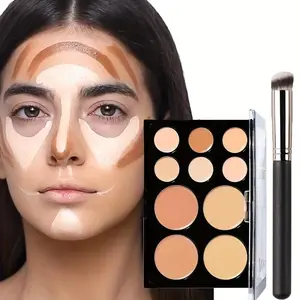 Veronni 10 Color Concealer Balm Set with Professional 270 Wood Handle Brush, Precision Coverage for Acne Scars, Dark Circles, Spots