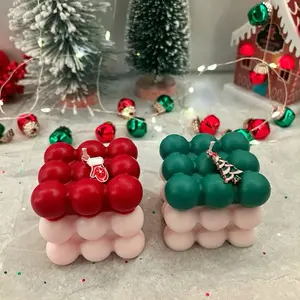 Christmas Bubble Candle Gift Set – Handmade Soy & Beeswax Holiday Decor