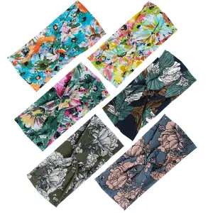 6 Pcs Wide Boho Headbands for Women - Soft Yoga Elastic Hair Bands for Girls Workout Running Sport Headwrap Non-slip Breathable