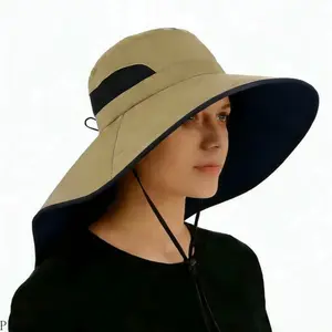Summer Sun Hat for Cycling: Wide-Brimmed Sunshade Bucket Hat—UV-Protective Sun Hat with Neck Flap for Men and Women (Fishing/Outdoor Use)