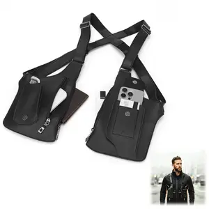 Men's Anti-Theft Double Shoulder Armpit Bag, Hidden Adjustable Strap Holster, Water-Resistant Crossbody Pack for garden accessories